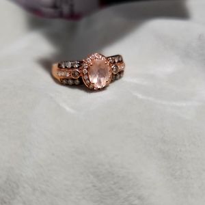 Le Vian 14K Strawberry Gold Round Cut Diamonds and Morganite